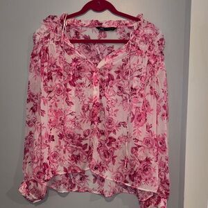 Zara Pink Floral Blouse